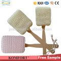 Long wood handle bath loofah sisal sponge fiber exfoliating dry body brush